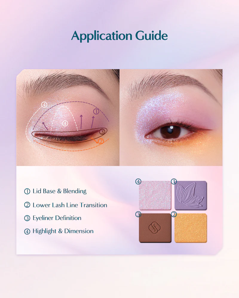 Butterfly Glitter Quad Eyeshadow Palette - Image 4